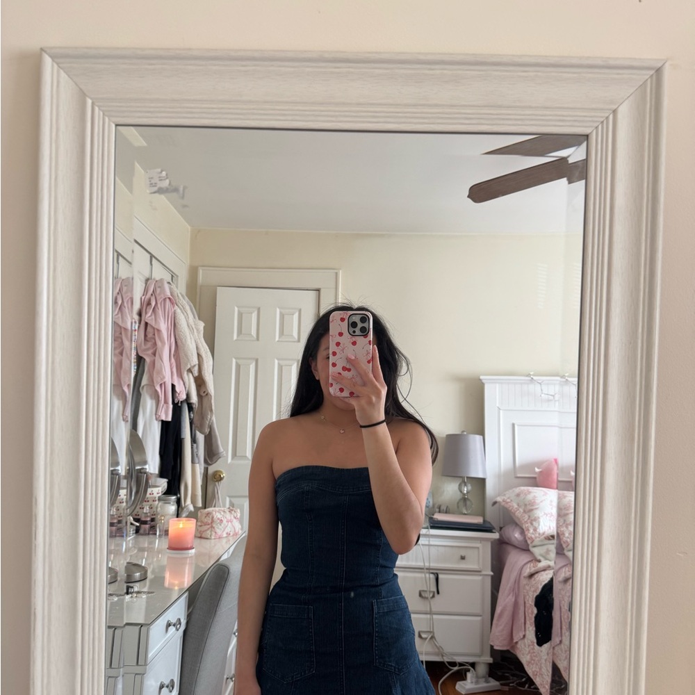 Urban Outfitters Dark Blue Strapless Dress